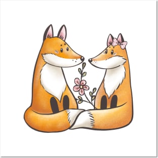 Foxes in love Posters and Art